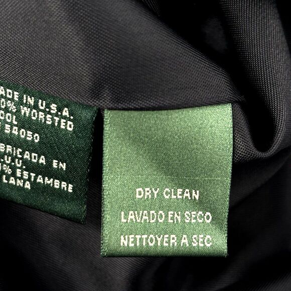 Lauren Ralph Lauren 100% Wool Black Double Breasted Blazer 6 Silver Button/Crest - Picture 6 of 8